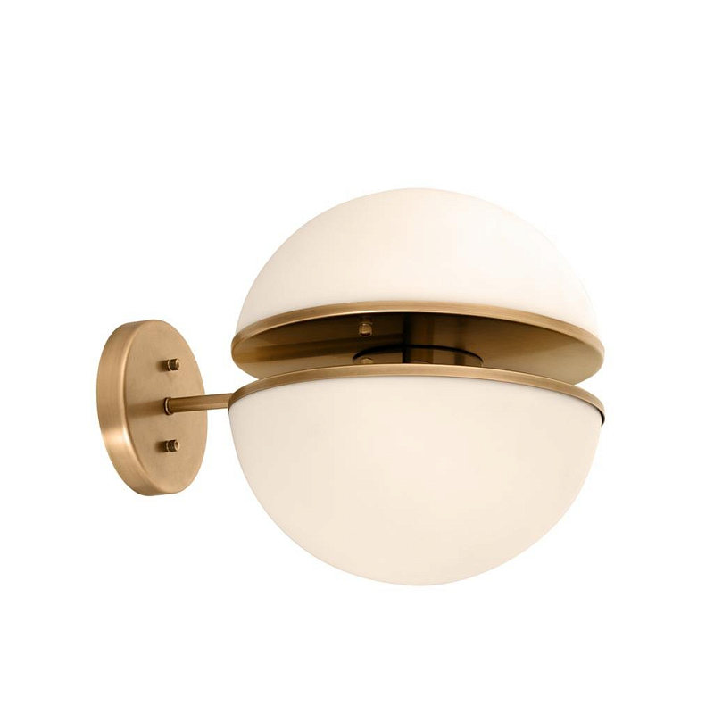 Бра Wall Lamp Spiridon Латунь Античная полированная Белый Бра Wall Lamp Spiridon Латунь Античная полированная Белый в Тюмени | Loft Concept