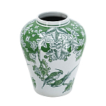Ваза с зелеными цветочными и птичьими мотивами Vase Inspired by Nature варинант исполнения - 1 | Loft Concept в Тюмени