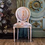 Стул из массива бука светло-серый с растительным орнаментом Raffael Angel Grey Chair варинант исполнения - 2 | Loft Concept в Тюмени