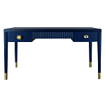 Письменный стол Elsa Dreams Blue Шпон дерево с двумя ящиками варинант исполнения - 5 | Loft Concept в Тюмени