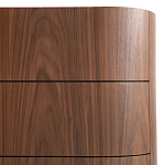 Комод округлой формы с тремя ящиками Walnut and Leather варинант исполнения - 7 | Loft Concept в Тюмени