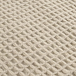 Плед из шерсти бежевого цвета с бахромой Waffle Comfort варинант исполнения - 2 | Loft Concept в Тюмени