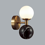 Бра с шарообразным матовым плафоном и шаром из камня на металлическом основании Orb Essence варинант исполнения - 8 | Loft Concept в Тюмени