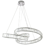 Подвесная люстра в виде изогнутых колец с хрустальным декором Ring Horizontal Oculus Chrome Light Chandelier варинант исполнения - 2 | Loft Concept в Тюмени