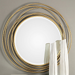 Золотое настенное круглое зеркало Golden Orbit варинант исполнения - 1 | Loft Concept в Тюмени