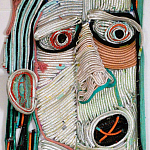 Арт-Объект плетеный из нитей большой портрет Joana Schneider  варинант исполнения - 2 | Loft Concept в Тюмени