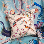 Подушка декоративная с изображением птиц в саду Beige Chinoiserie Birds in the Peach Orchard Cushion варинант исполнения - 3 | Loft Concept в Тюмени
