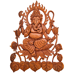 Панно из дерева Ганеша Panel With Animals варинант исполнения - 1 | Loft Concept в Тюмени