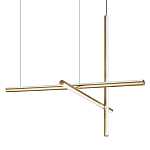 Люстра с 3-мя  пересекающимися цилиндрическими плафонами на тонких тросах Trumpet tube варинант исполнения - 1 | Loft Concept в Тюмени