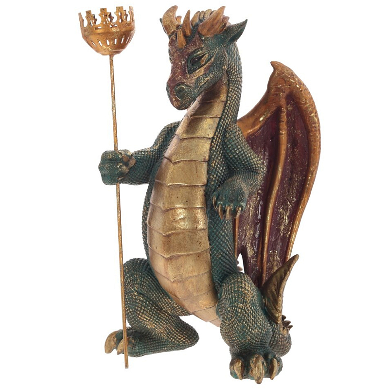 Подсвечник в виде дракона Dragon candlestick Green Brown Зеленый Коричневый Золотой Подсвечник в виде дракона Dragon candlestick Green Brown Зеленый Коричневый Золотой в Тюмени | Loft Concept