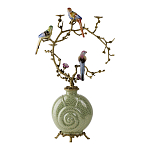 Подсвечник с декором из птиц на ветвях из фарфора с бронзовыми элементами Birds of Paradise варинант исполнения - 3 | Loft Concept в Тюмени