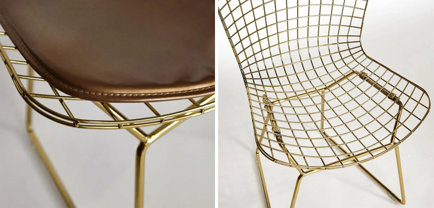 Стул Bertoia Chair Gold Стул Bertoia Chair Gold - Loft-Concept в Тюмени