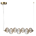 Подвесной светильник линейный с 7-ю рифлеными стеклянными шарами Marcelh Light варинант исполнения - 2 | Loft Concept в Тюмени