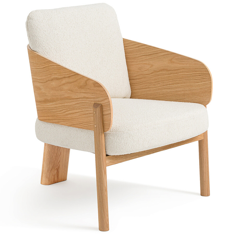 Кресло с каркасом из массива дуба Gallin Chair Boucle Светлый дуб Молочный Кресло с каркасом из массива дуба Gallin Chair Boucle Светлый дуб Молочный в Тюмени | Loft Concept