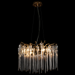 Люстра подвесная круглая в виде ветвей деревьев бронзового цвета с прозрачными подвесками-каплями Droplet Chandelier варинант исполнения - 4 | Loft Concept в Тюмени