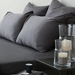 Постельное белье однотонное из сатина темно-серого цвета Eden Line варинант исполнения - 3 | Loft Concept в Тюмени