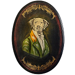Картина в овальной раме Chinoiserie Grey Dog Portrait варинант исполнения - 1 | Loft Concept в Тюмени