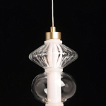 Подвесной светильник с вертикальной композицией из прозрачных и янтарных стеклянных шаров и ромбов Gabriel Scott Luna варинант исполнения - 9 | Loft Concept в Тюмени