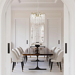 Люстра подвесная круглая в виде ветвей деревьев бронзового цвета с прозрачными подвесками-каплями Droplet Chandelier варинант исполнения - 7 | Loft Concept в Тюмени