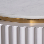 Тумбочка белая овальная с мраморной столешницей Thoroughbass варинант исполнения - 6 | Loft Concept в Тюмени