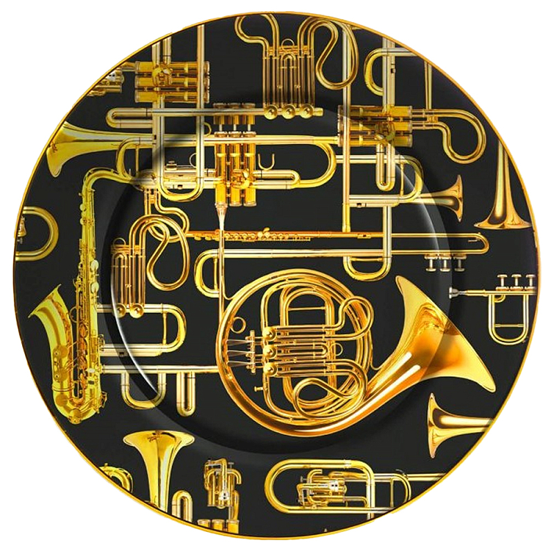 Тарелка Seletti Trumpets Черный Золотой Тарелка Seletti Trumpets Черный Золотой в Тюмени | Loft Concept
