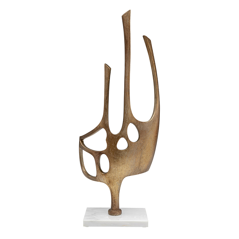 Аксессуар современный Абстракция Abstract Sculpture Brass Золотой Белый Мрамор Bianco в Тюмени | Loft Concept 