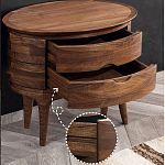 Прикроватный столик из дерева с 2-мя ящиками Moon Walnut Furniture варинант исполнения - 4 | Loft Concept в Тюмени