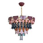 Люстра круглая с декором из разноцветных элементов в виде листьев Changing Seasons варинант исполнения - 7 | Loft Concept в Тюмени