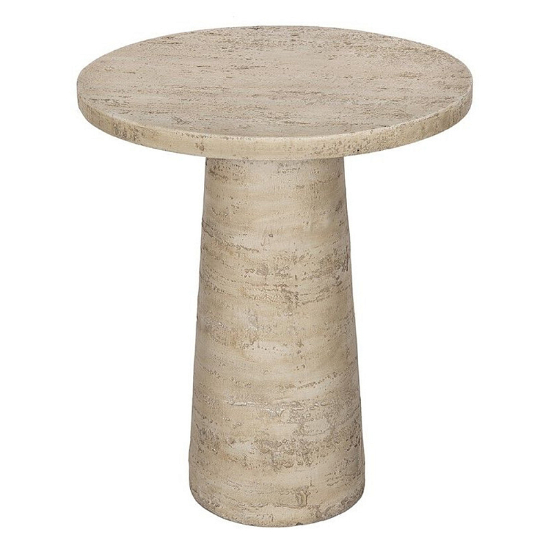 Столик приставной с круглой столешницей Textured Cream Table Кремовый в Тюмени | Loft Concept 