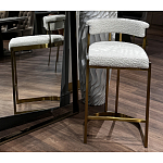 Стул барный букле бежевый с каркасом цвета матовое золото Tactility варинант исполнения - 6 | Loft Concept в Тюмени