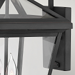 Настенный фонарь черного цвета с прозрачным стеклянным плафоном трапециевидной формы Hinkley варинант исполнения - 5 | Loft Concept в Тюмени