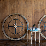 Часы настенные деревянные с римскими цифрами бронзового цвета Clock with History варинант исполнения - 2 | Loft Concept в Тюмени