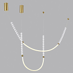 Подвесной светильник с 3-мя изогнутыми плафонами и белыми декоративными шариками PEARLS Suspension варинант исполнения - 3 | Loft Concept в Тюмени