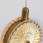 Подвесной светильник с плафонами из рельефного стекла Peony Glass Bronze Six варинант исполнения - 3 | Loft Concept в Тюмени