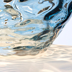 Настольная лампа со белым конусным абажуром и прозрачным голубым стеклянным основанием Quintiesse варинант исполнения - 5 | Loft Concept в Тюмени