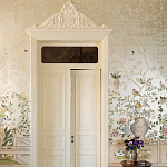 Обои ручная роспись Temple Newsam White Gold gilded silk варинант исполнения - 4 | Loft Concept в Тюмени