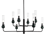 Люстра с 8-ю плафонами в форме стеклянных трубок и мраморных декоративных элементов Montreal варинант исполнения - 2 | Loft Concept в Тюмени