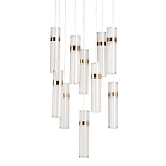 Люстра каскадная с прозрачными цилиндрическими плафонами Jenae Glass Tube Lighting варинант исполнения - 1 | Loft Concept в Тюмени