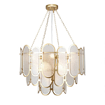 Люстра с многослойным эффектом из овальных элементов из непрозрачного стекла Conformation варинант исполнения - 2 | Loft Concept в Тюмени