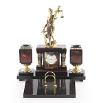 Настольный письменный набор из яшмы с часами в подарочной упаковке Manager Organizer варинант исполнения - 1 | Loft Concept в Тюмени