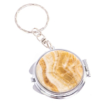 Зеркало брелок карманное двухстороннее из натурального камня Оникс Silver Stone Mirrors варинант исполнения - 4 | Loft Concept в Тюмени