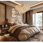 Люстра каскадная с подвесками в форме колец Galaxy of Light варинант исполнения - 9 | Loft Concept в Тюмени