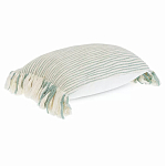 Чехол на подушку мятного цвета с бахромой и объемным узором Ethnic mix варинант исполнения - 1 | Loft Concept в Тюмени