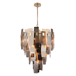 Люстра с многослойными стеклянными панелями янтарного и дымчатого цвета Textured Glass Chandelier варинант исполнения - 1 | Loft Concept в Тюмени