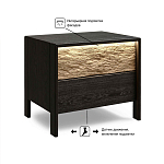 Тумба 2 ящика с подсветкой на рельефном фасаде Warm Industrial варинант исполнения - 10 | Loft Concept в Тюмени