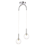 Подвесной светильник с 2-мя рельефными прозрачными плафонами из стекла и основанием цвета Хром Perforated Glass Bubbles варинант исполнения - 2 | Loft Concept в Тюмени