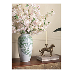 Ваза высокая с зелеными цветочными и птичьими мотивами Vase Inspired by Nature варинант исполнения - 3 | Loft Concept в Тюмени