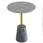 Кофейный столик круглый из мрамора серый Reliable Foundation варинант исполнения - 2 | Loft Concept в Тюмени