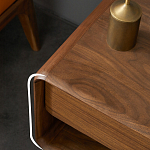 Прикроватная деревянная тумба с ящиком и нишей для хранения Moon Walnut Furniture варинант исполнения - 3 | Loft Concept в Тюмени