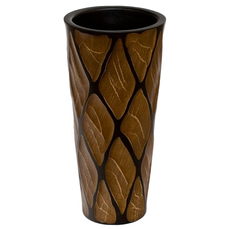 Ваза деревянная Vase of Thailand Коричневый Черный в Тюмени | Loft Concept 